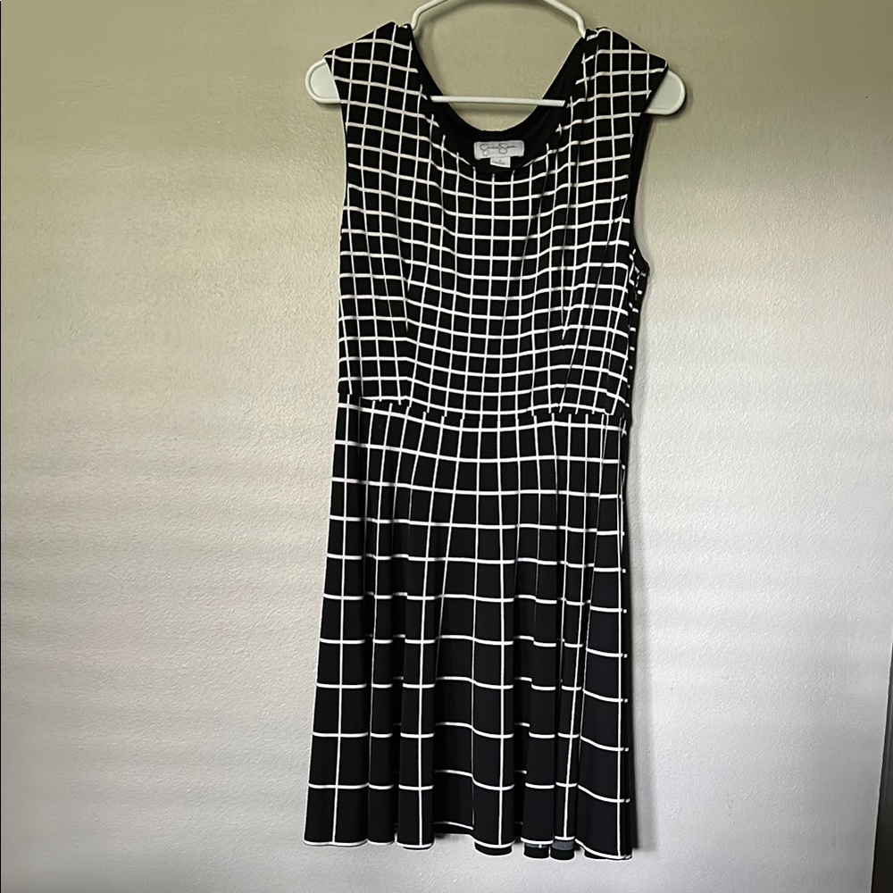 Black and White Grid Pattern Dress